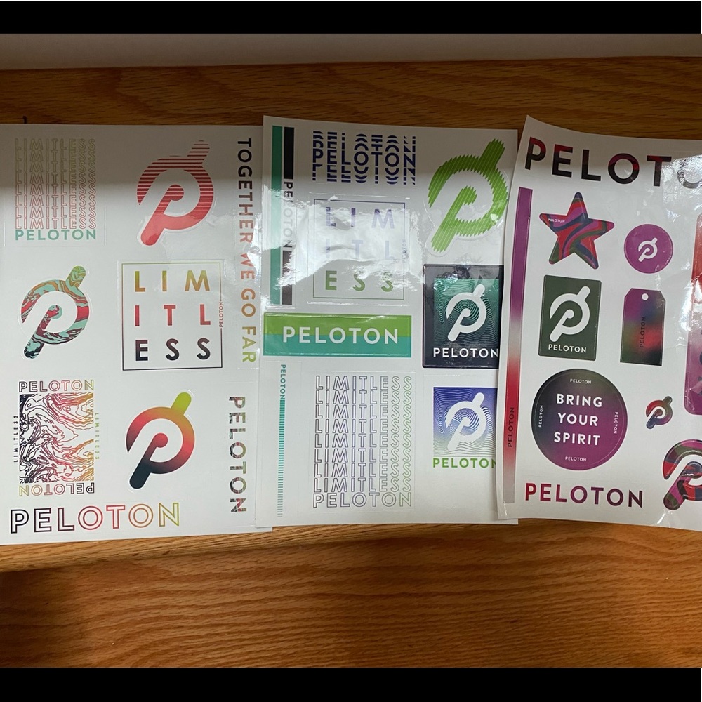 3 sheets of peloton stickers